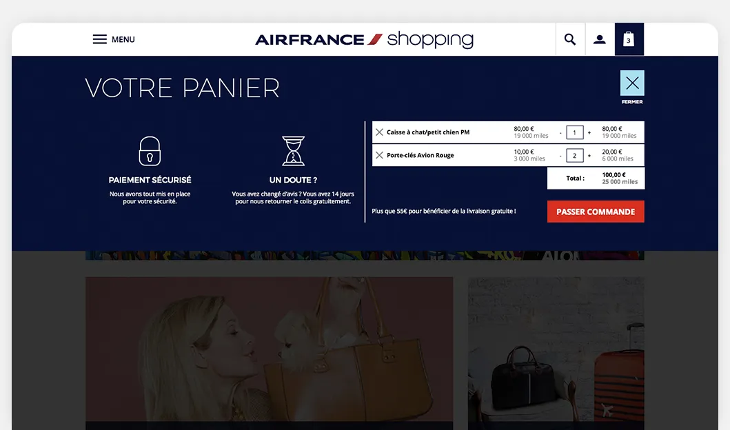 Projet UX Design Air France Shopping